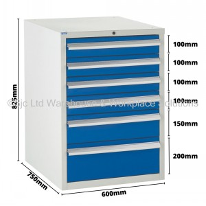 Euroslide Storage Cabinet 6 Drawer 825mm